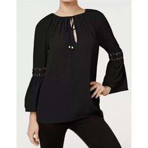 Michael Michael Kors‎ Black Peasant Top Bell Sleeves Women's Size S